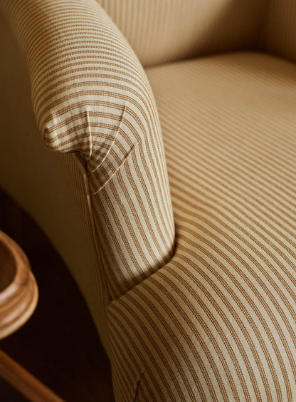 Fauteuil Finley, rayures ocres Heritage