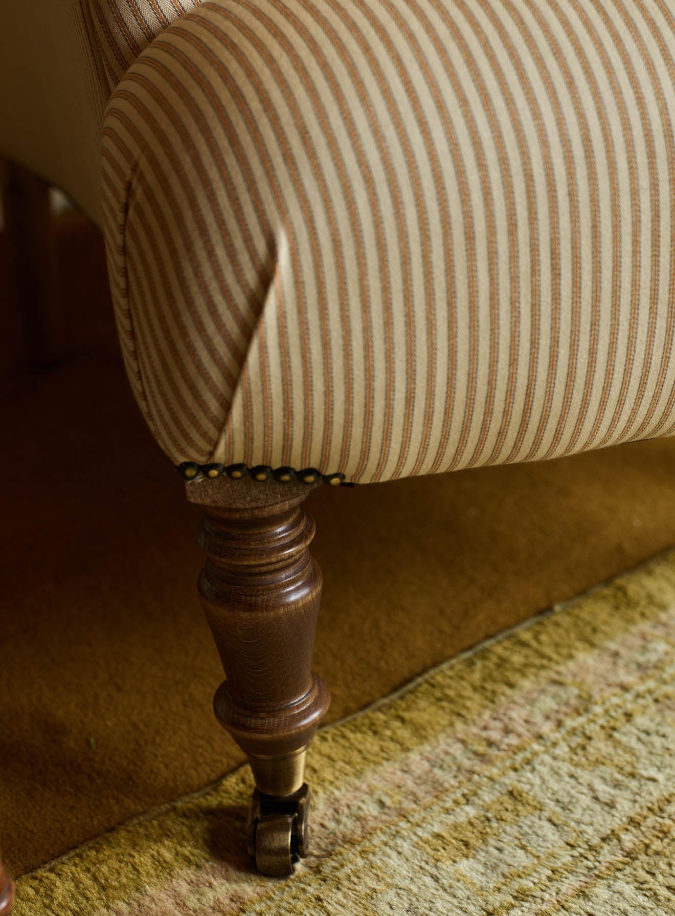 Fauteuil Finley, rayures ocres Heritage
