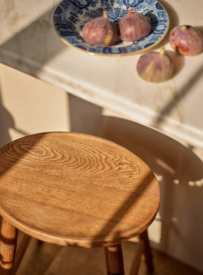 Tabouret de bar ovale en chêne