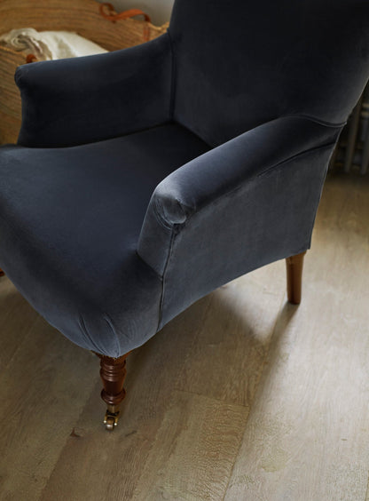 Fauteuil Finley, velours gris ardoise
