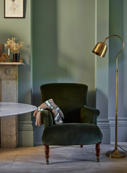 Fauteuil Finley, velours olive foncé
