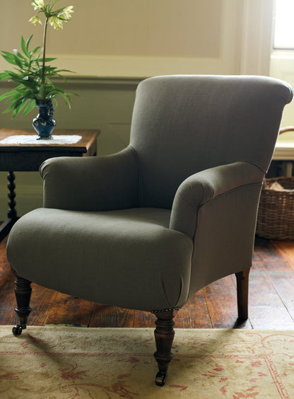Fauteuil Finley, motif taupe à rayures Heritage