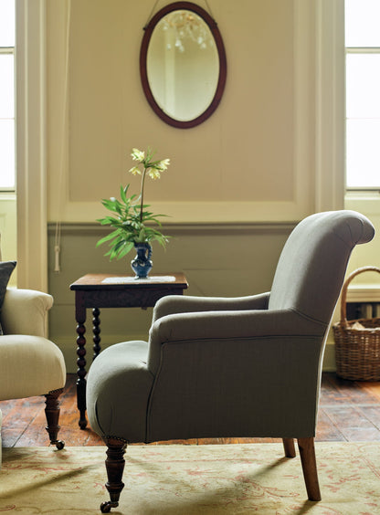 Fauteuil Finley, motif taupe à rayures Heritage