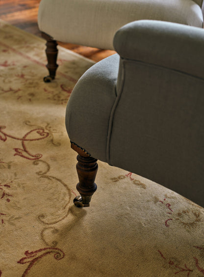 Fauteuil Finley, motif taupe à rayures Heritage