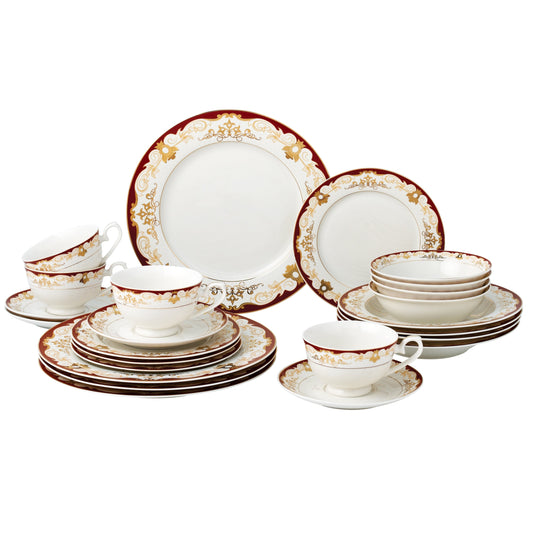 Service de table 24 pièces en porcelaine fine, pour 4 personnes, par Lorren Home Trends