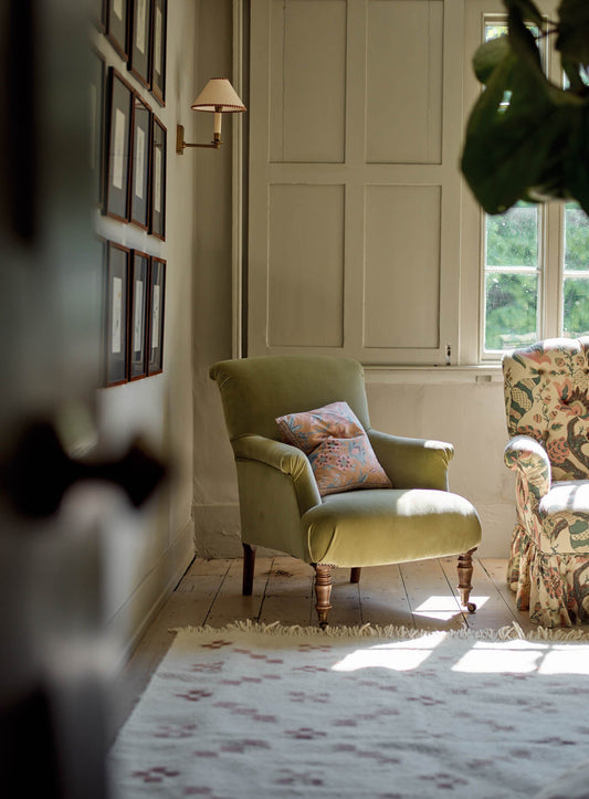 Fauteuil Finley, velours sauge