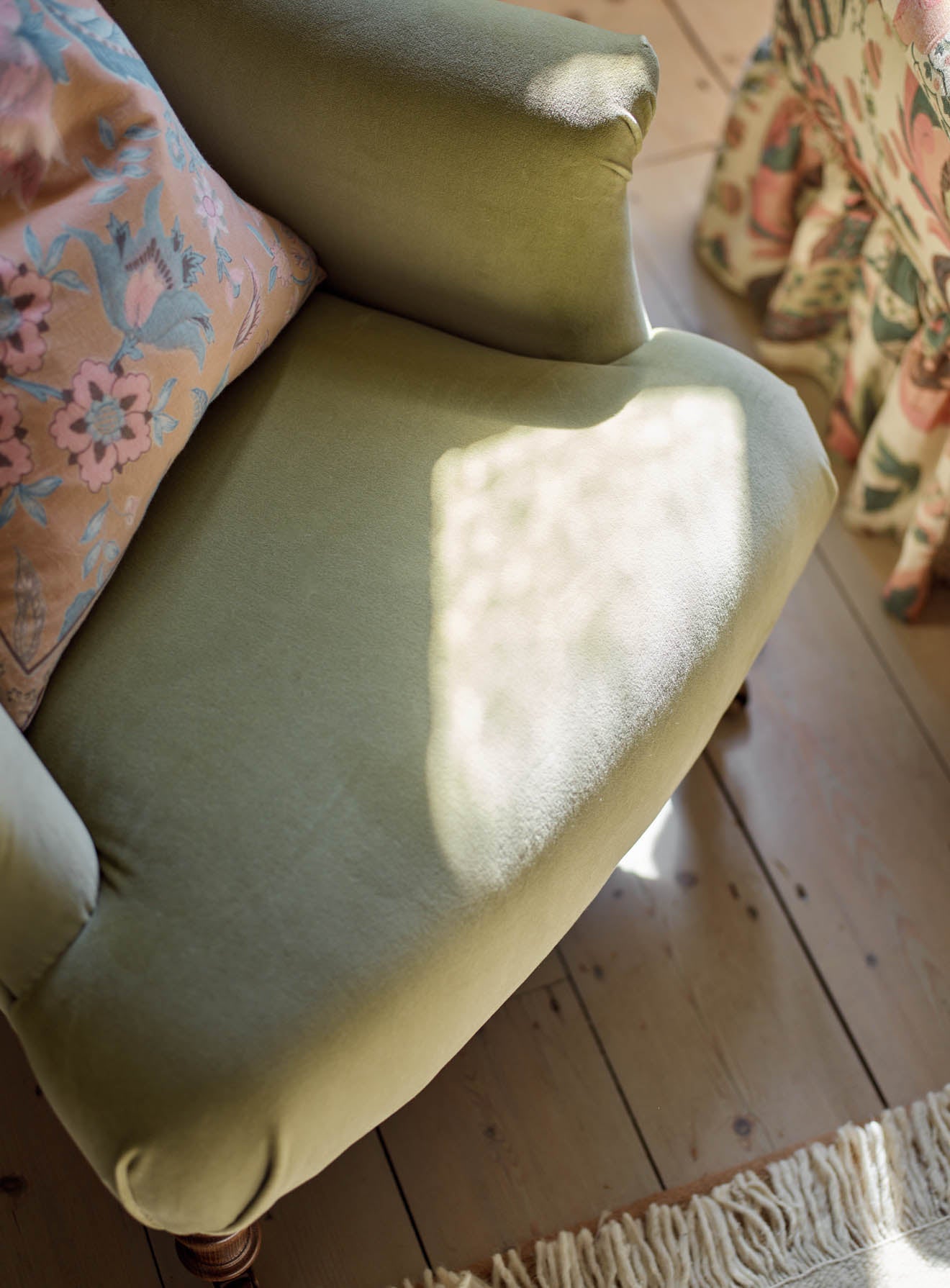 Fauteuil Finley, velours sauge
