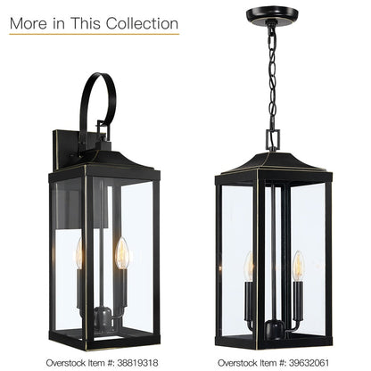 25.7H 2-Light Large Outdoor Bronze Exterior Wall Lantern Sconce Light