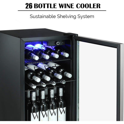 Cave à vin/réfrigérateur à boissons/mini-réfrigérateur pour 26 bouteilles - 44,5 x 49 x 79 cm (17,52 x 19,29 x 31,18 pouces)