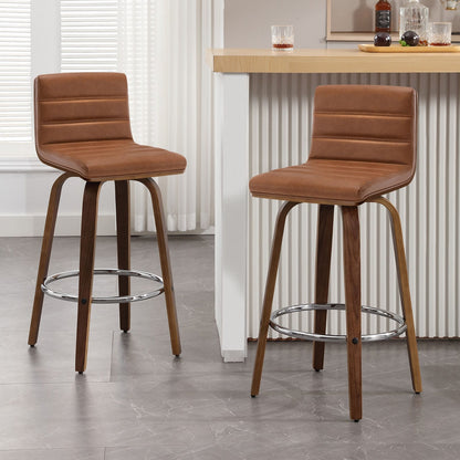 Tabourets de bar/hauts-sièges pivotants en simili cuir 26/29, lot de 2/3