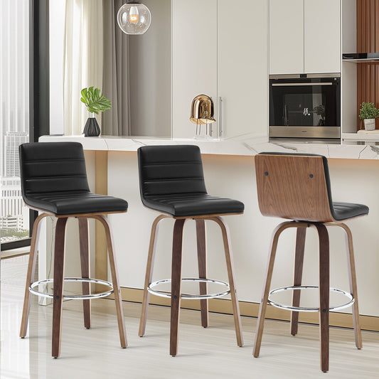 Tabourets de bar/hauts-sièges pivotants en simili cuir 26/29, lot de 2/3