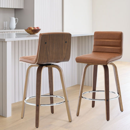 Tabourets de bar/hauts-sièges pivotants en simili cuir 26/29, lot de 2/3