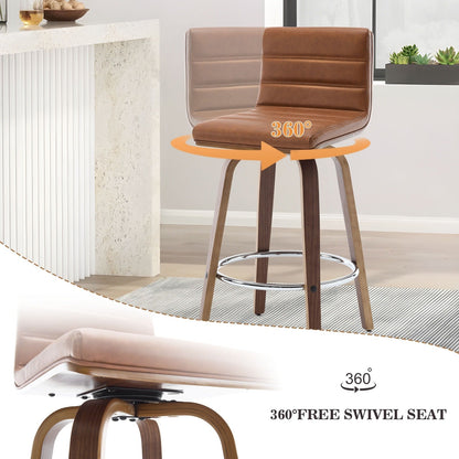 Tabourets de bar/hauts-sièges pivotants en simili cuir 26/29, lot de 2/3