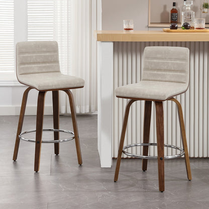 Tabourets de bar/hauts-sièges pivotants en simili cuir 26/29, lot de 2/3