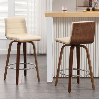 Tabourets de bar/hauts-sièges pivotants en simili cuir 26/29, lot de 2/3