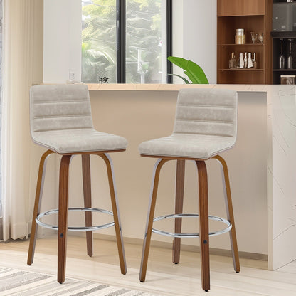 Tabourets de bar/hauts-sièges pivotants en simili cuir 26/29, lot de 2/3