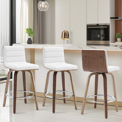 Tabourets de bar/hauts-sièges pivotants en simili cuir 26/29, lot de 2/3