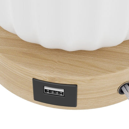 Ensemble de 2 lampes de table USB blanches en céramique (lot de 2)