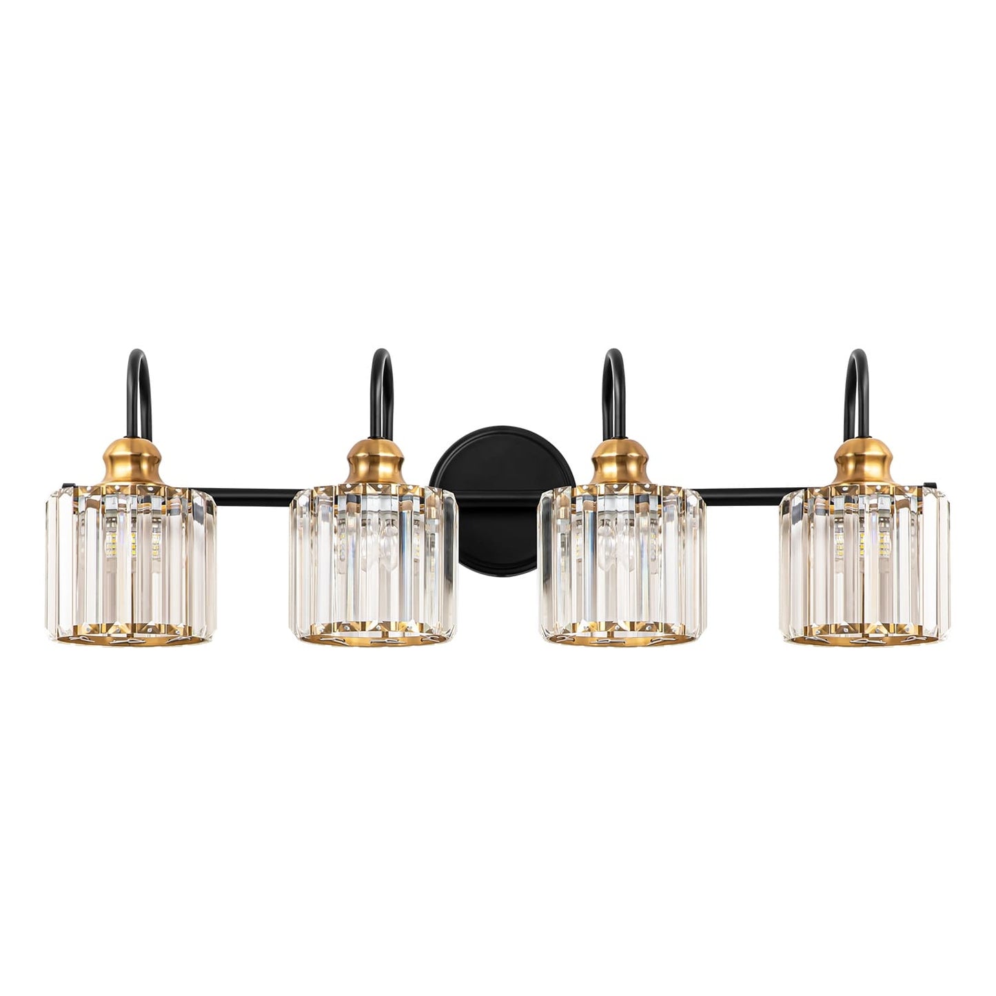 Éclairage de salle de bain moderne et élégant à 3/4 lumières, linéaire, à intensité variable, avec cristaux, à placer au-dessus du miroir.