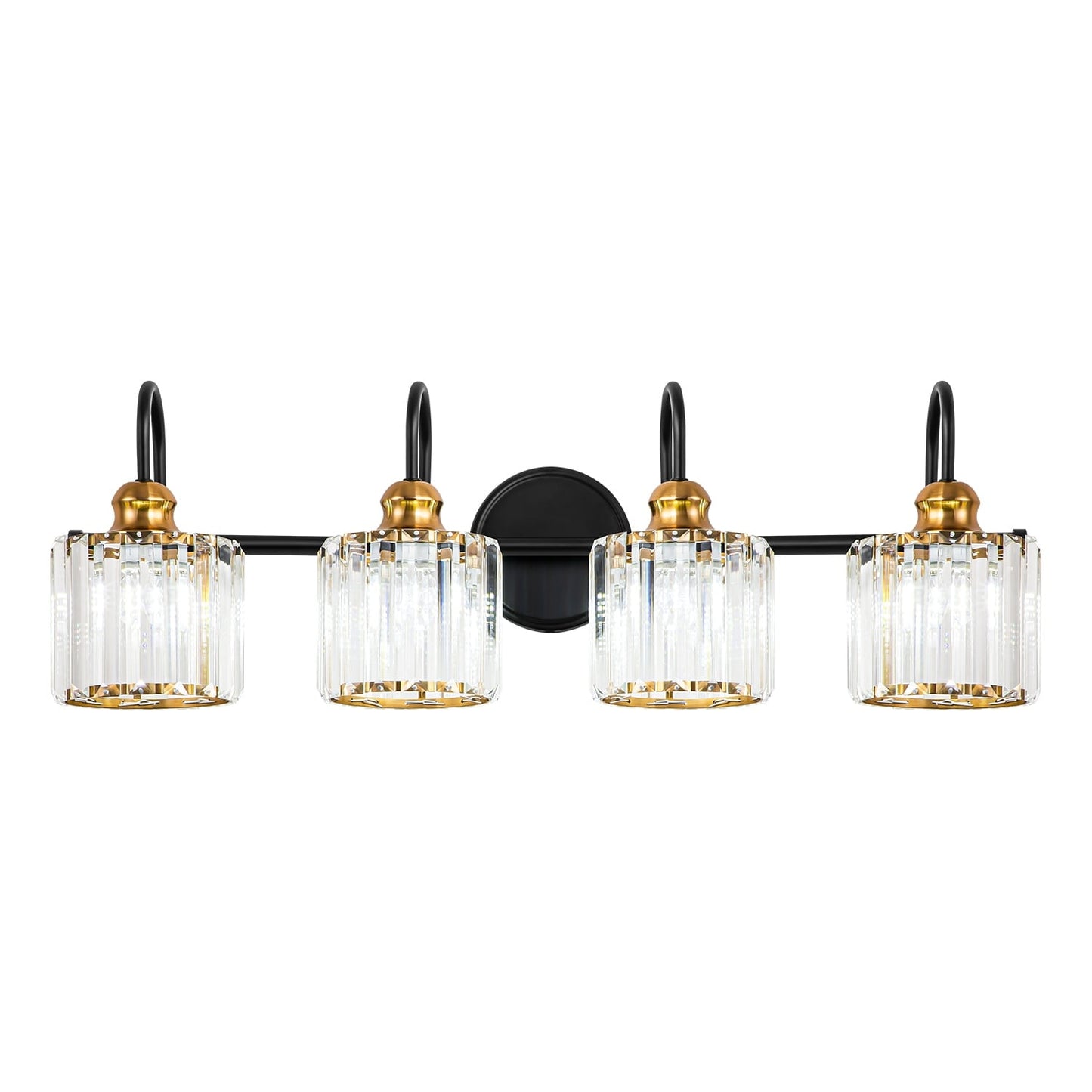 Éclairage de salle de bain moderne et élégant à 3/4 lumières, linéaire, à intensité variable, avec cristaux, à placer au-dessus du miroir.