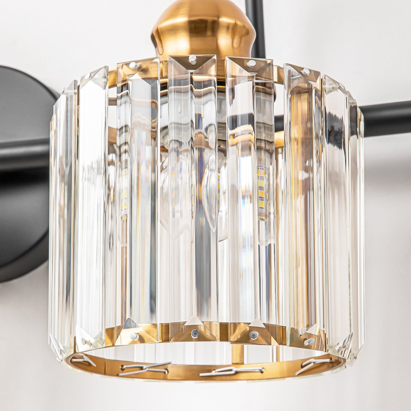 Éclairage de salle de bain moderne et élégant à 3/4 lumières, linéaire, à intensité variable, avec cristaux, à placer au-dessus du miroir.