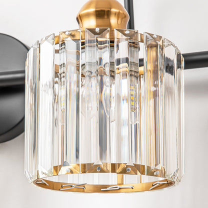 Éclairage de salle de bain moderne et élégant à 3/4 lumières, linéaire, à intensité variable, avec cristaux, à placer au-dessus du miroir.