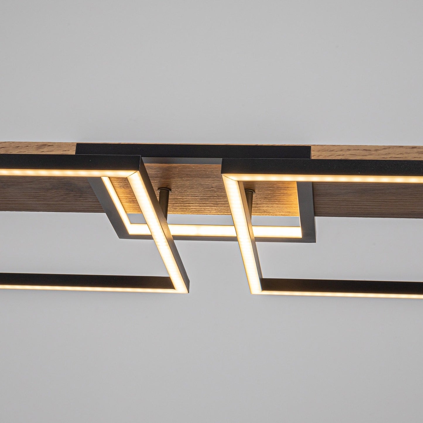 Suspension à LED intégrée linéaire en bois à 3/5 lumières pour îlot de cuisine