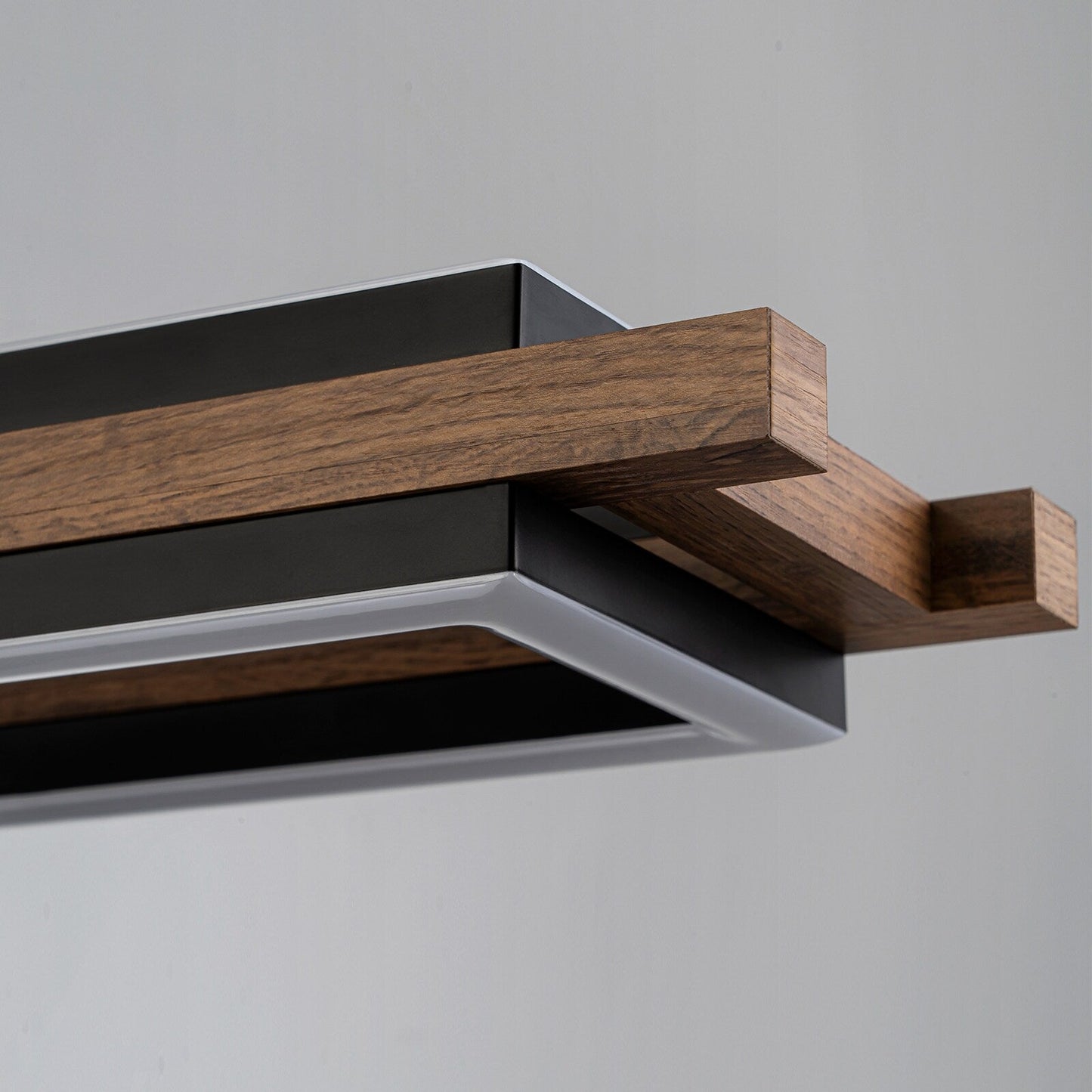 Suspension à LED intégrée linéaire en bois à 3/5 lumières pour îlot de cuisine