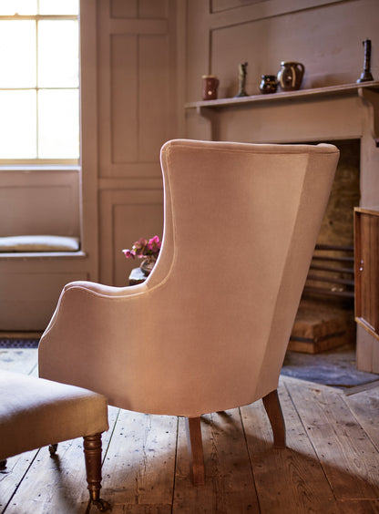 Fauteuil à oreilles Bromley, velours sauge