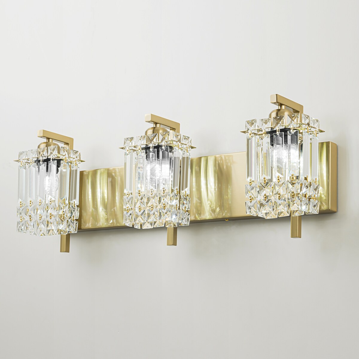 Éclairage de salle de bain moderne et glamour à 3 lumières, applique murale en cristal pour miroir