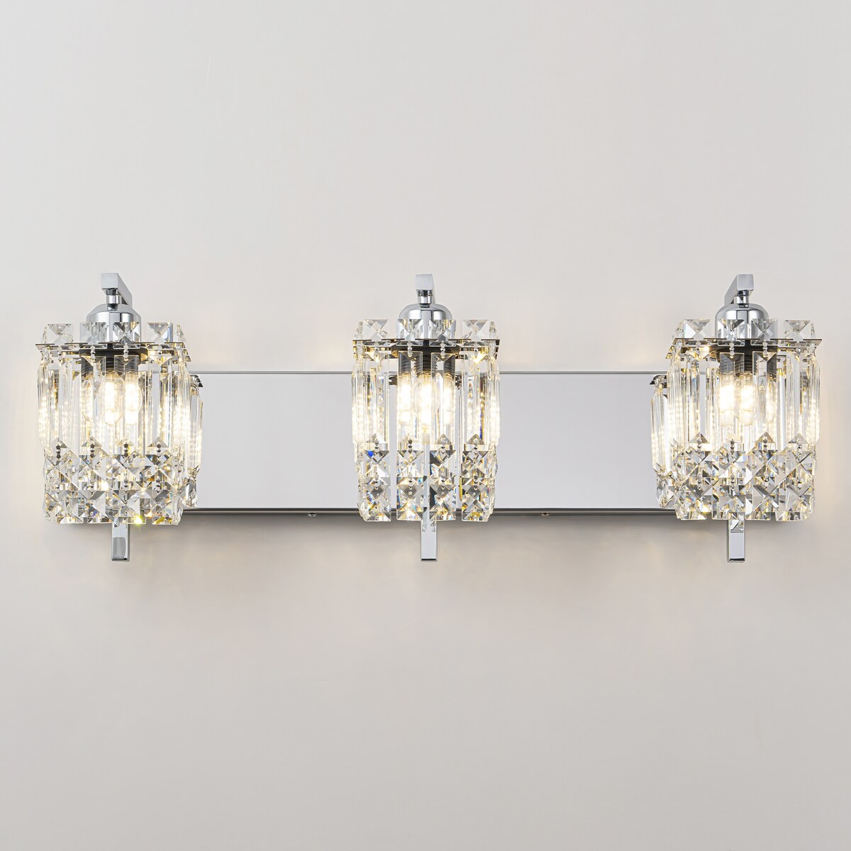 Éclairage de salle de bain moderne et glamour à 3 lumières, applique murale en cristal pour miroir