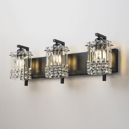Éclairage de salle de bain moderne et glamour à 3 lumières, applique murale en cristal pour miroir