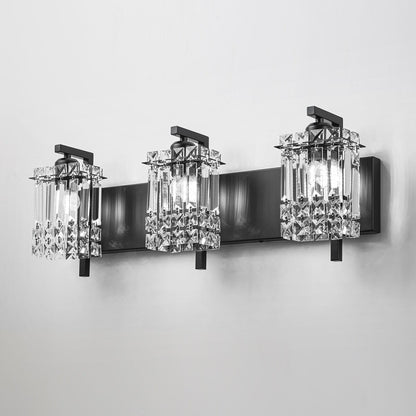 Éclairage de salle de bain moderne et glamour à 3 lumières, applique murale en cristal pour miroir