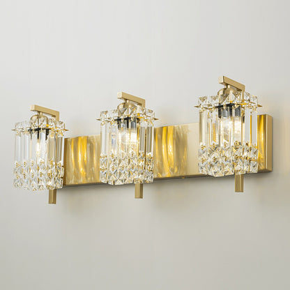 Éclairage de salle de bain moderne et glamour à 3 lumières, applique murale en cristal pour miroir