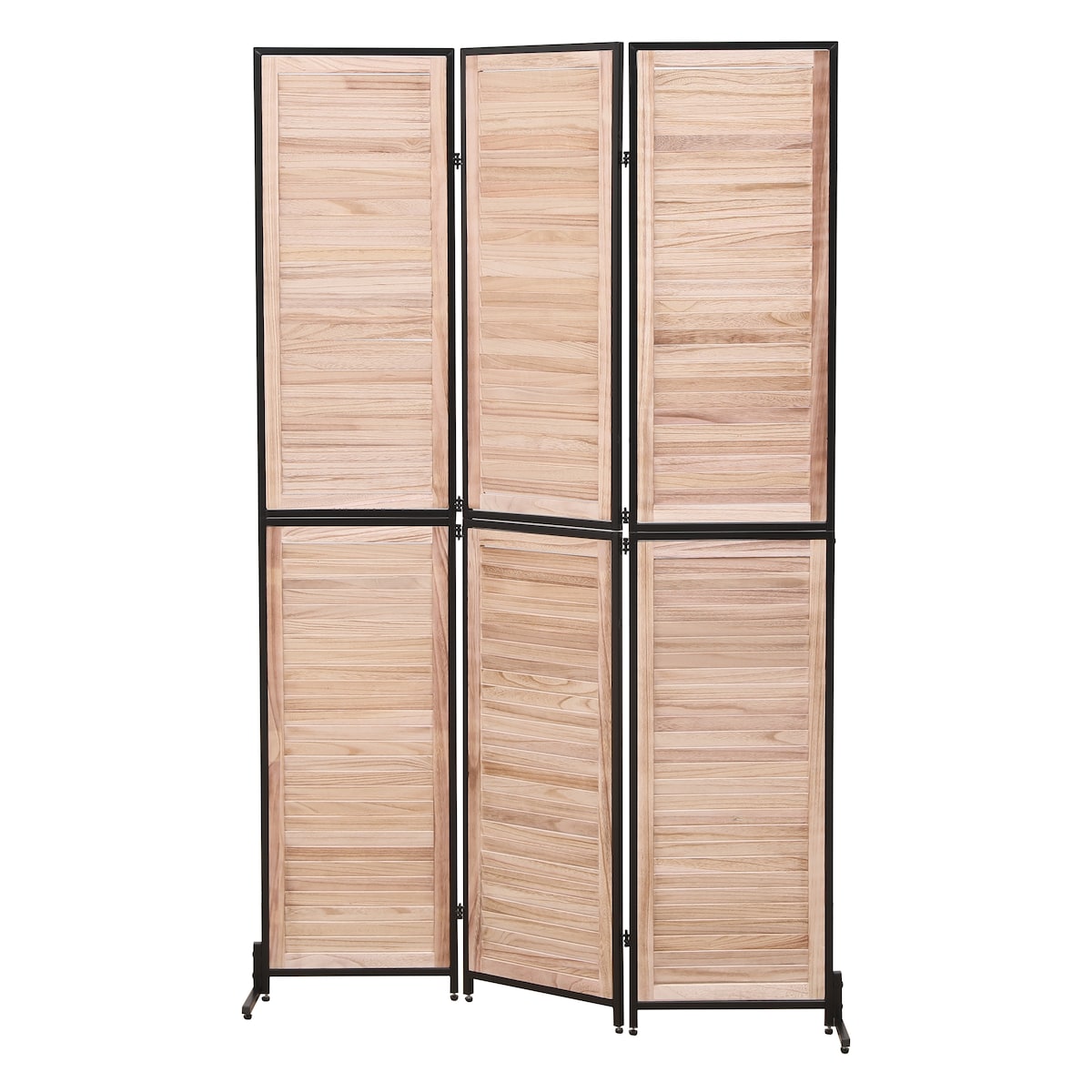 Écrans de séparation de pièce à 3 panneaux et pare-écran pliable en bois naturel, cloisons de séparation de pièce de 1,80 m pour séparer les pièces.