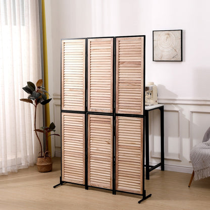 Écrans de séparation de pièce à 3 panneaux et pare-écran pliable en bois naturel, cloisons de séparation de pièce de 1,80 m pour séparer les pièces.