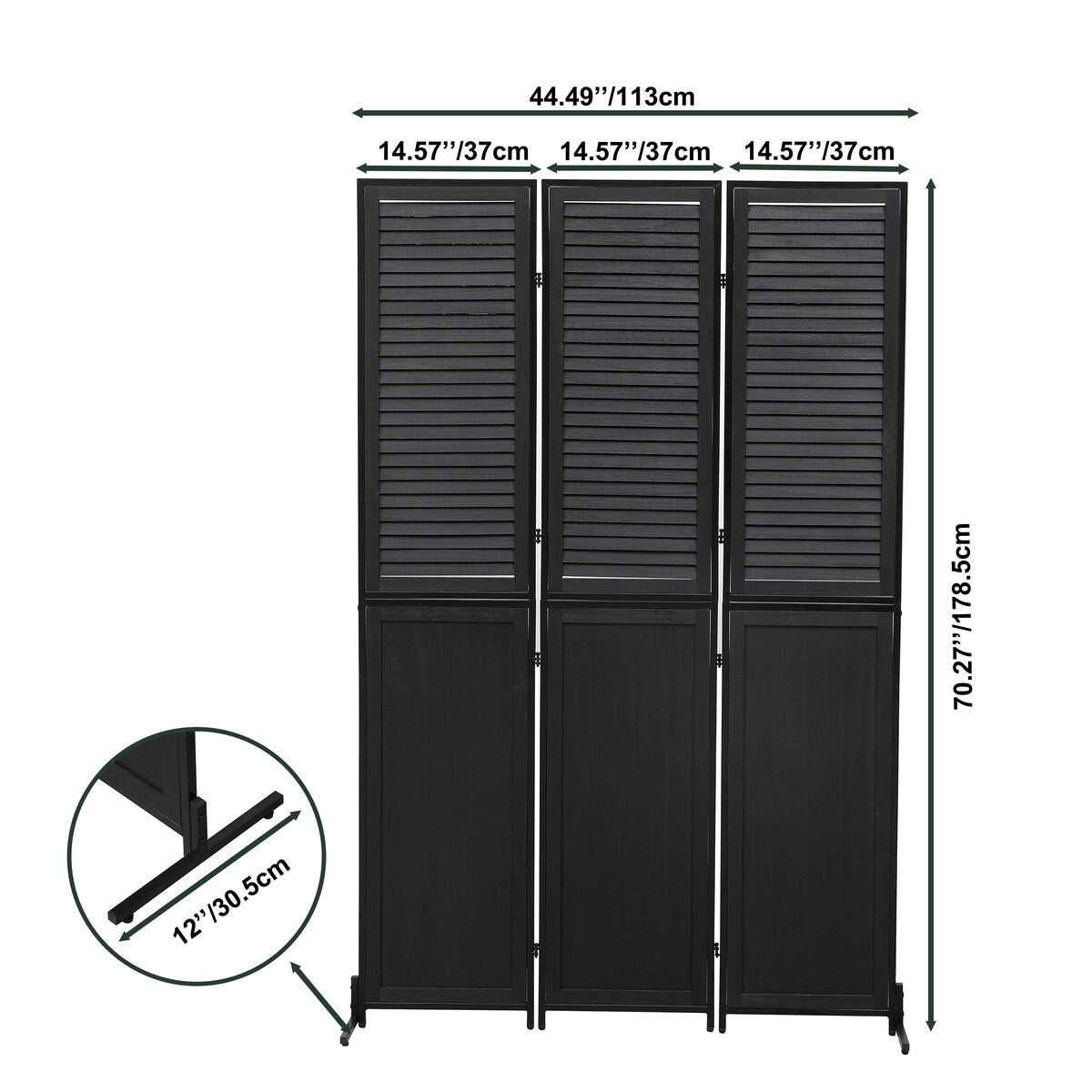 Écrans de séparation de pièce à 3 panneaux et pare-écran pliable en bois naturel, cloisons de séparation de pièce de 1,80 m pour séparer les pièces.