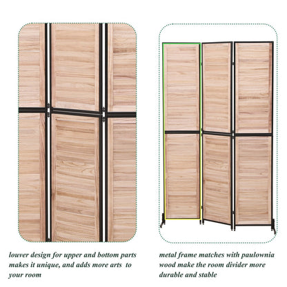 Écrans de séparation de pièce à 3 panneaux et pare-écran pliable en bois naturel, cloisons de séparation de pièce de 1,80 m pour séparer les pièces.