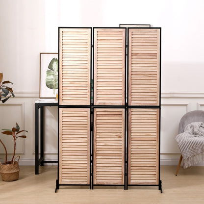 Écrans de séparation de pièce à 3 panneaux et pare-écran pliable en bois naturel, cloisons de séparation de pièce de 1,80 m pour séparer les pièces.