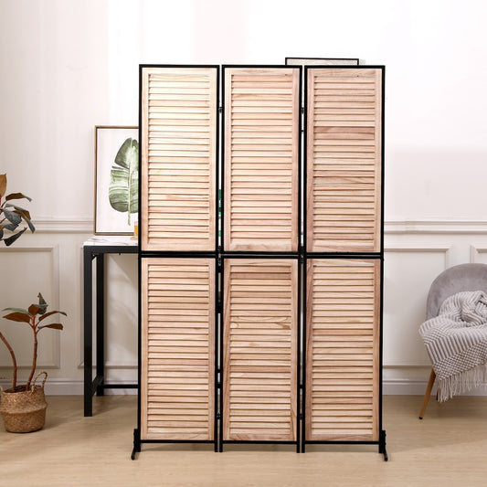Écrans de séparation de pièce à 3 panneaux et pare-écran pliable en bois naturel, cloisons de séparation de pièce de 1,80 m pour séparer les pièces.