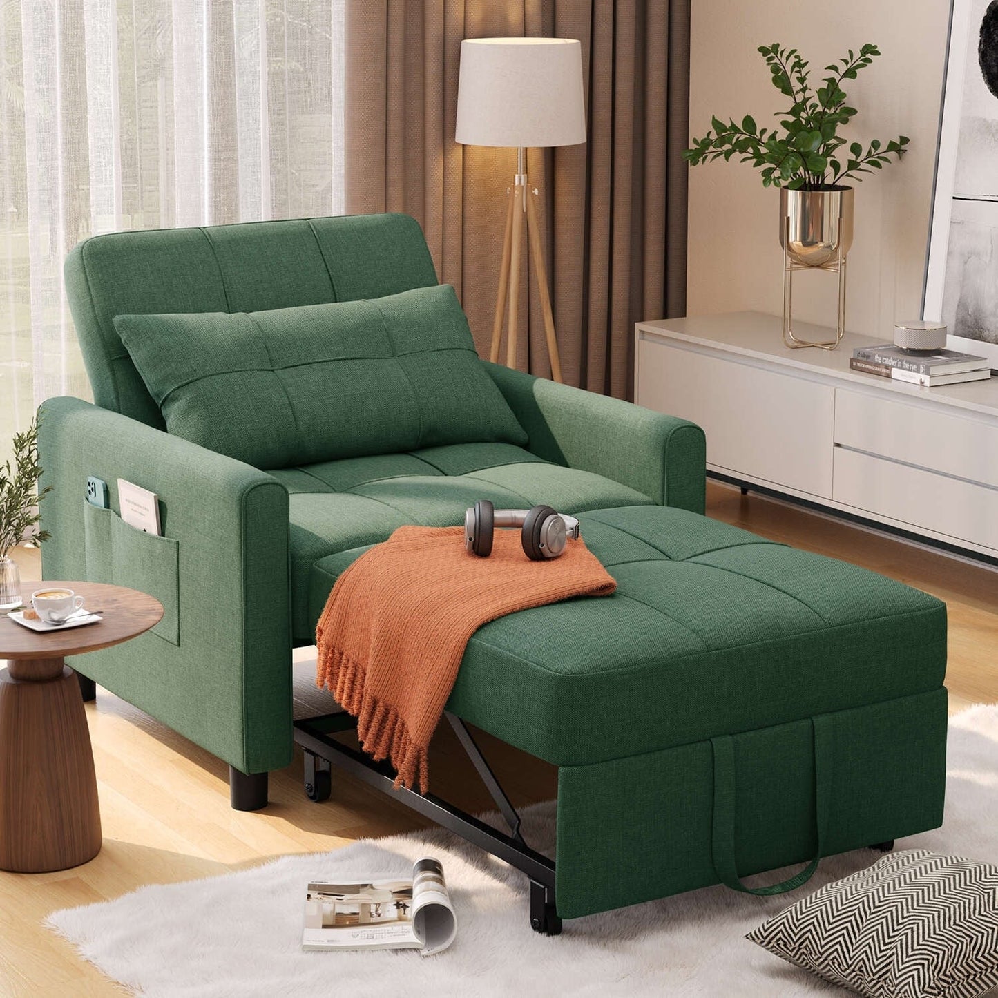 Canapé-lit convertible 3-en-1, canapé-lit escamotable, lit pliant convertible pour salon.