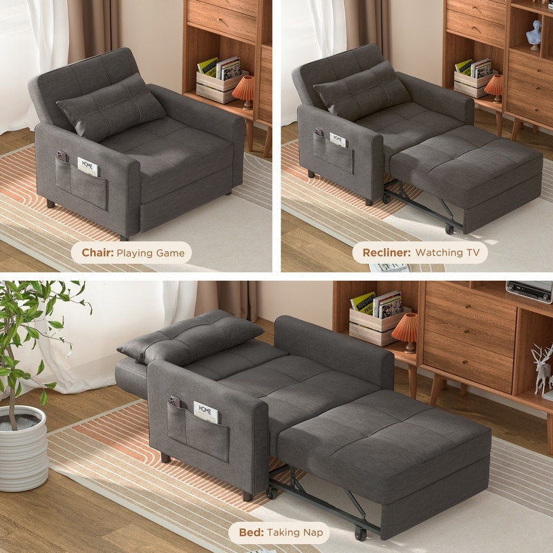 Canapé-lit convertible 3-en-1, canapé-lit escamotable, lit pliant convertible pour salon.