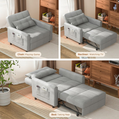 Canapé-lit convertible 3-en-1, canapé-lit escamotable, lit pliant convertible pour salon.