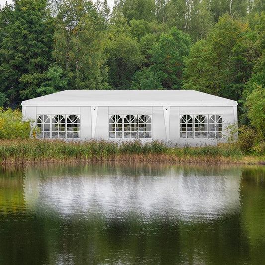 Caravane Pop-up en Oxford 30x10 pi avec 8 sacs de sable et 8 parois latérales avec auvent de type remorqueur - 30x10x8,8 pi (Lxlh)