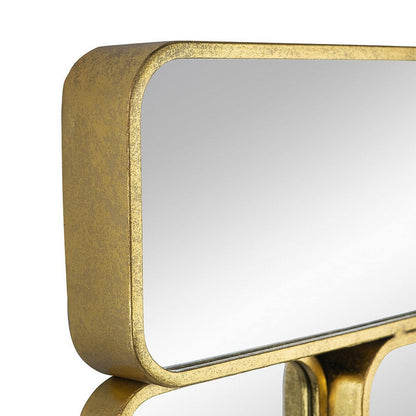 Miroir mural décoratif de luxe de 81 cm (32 pouces), 8 cadres incurvés en métal doré.