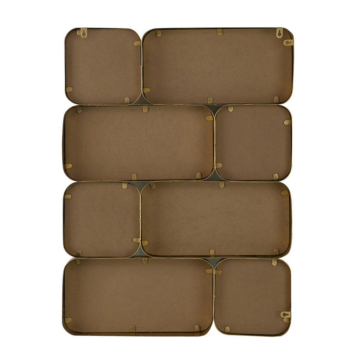 Miroir mural décoratif de luxe de 81 cm (32 pouces), 8 cadres incurvés en métal doré.