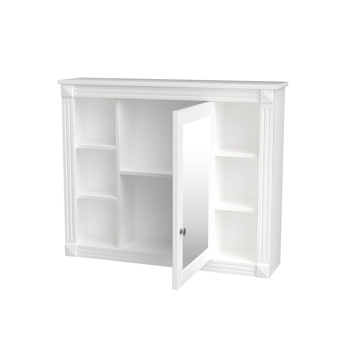 Meuble-lavabo moderne de 91 cm (36 pouces) pour salle de bain avec lavabo intégré et armoire à miroir, 2 portes et 2 tiroirs.