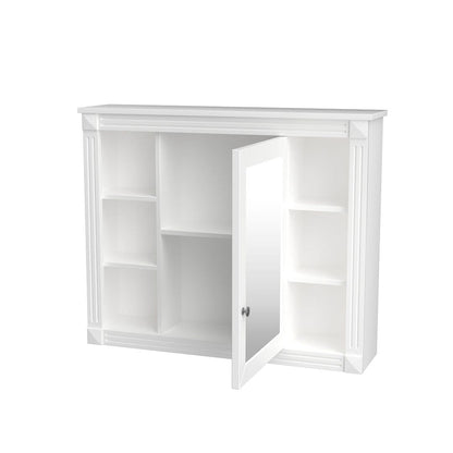 Meuble-lavabo moderne de 91 cm (36 pouces) pour salle de bain avec lavabo intégré et armoire à miroir, 2 portes et 2 tiroirs.