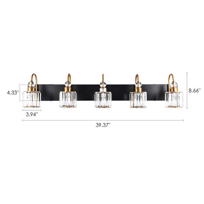 Chrome/ Noir/ Or Moderne Murale pour Salle de Bain et Toilettes, Lustre à Cristaux pour Miroir, Luminaire de Toilette, Eclairage de Vanité