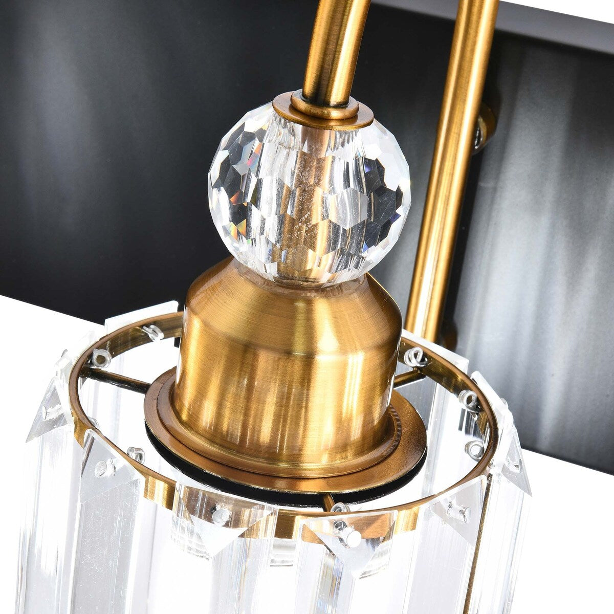 Chrome/ Noir/ Or Moderne Murale pour Salle de Bain et Toilettes, Lustre à Cristaux pour Miroir, Luminaire de Toilette, Eclairage de Vanité